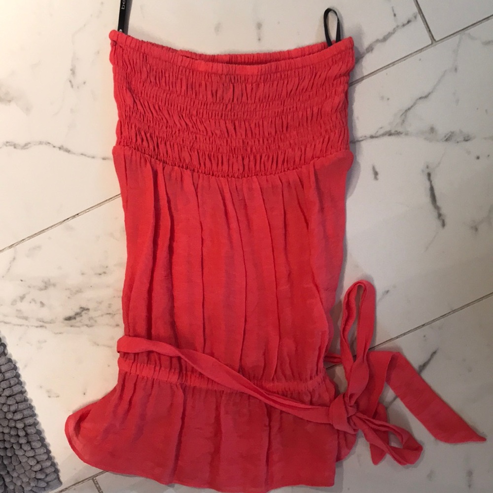 BEBE strapless tunic top